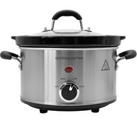 Andrew James 1.5L Slow Cooker - Roast-to-Rest - Compact Small Slow Cooker for 1-2 People with Oven-Proof Ceramic Pot, Easy-Clean Design, 3 Heat Settings & Glass Lid - Make Sauces, Soups & Small Meals