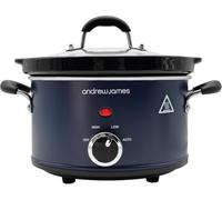 Andrew James 1.5L Slow Cooker - Roast-to-Rest - Compact Small Slow Cooker for 1-2 People with Oven-Proof Ceramic Pot, Easy-Clean Design, 3 Heat Settings & Glass Lid - Make Sauces, Soups & Small Meals