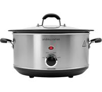 Andrew James 3.5L Slow Cooker, Removeable Easy Clean Ceramic Crock Pot Bowl, 3 Temperature Settings, Energy Efficient, Tempered Glass Lid, Cool Touch Handles & Non-Slip Feet (Stainless Steel)