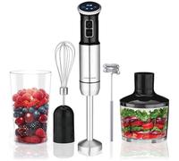 Andrew James 5-in-1 Hand Blender Set, 1000W Immersion Blender, 8-Speed Turbo Boost, 750ml Beaker, 860ml Chopper, Electric Whisk, Milk Frother, Potato Masher, Food Processor Stick Blender