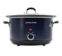 Andrew James 6.5L Slow Cooker - Sear-to-Simmer - Large Hob-Proof Aluminium Pot, Shatter-Resistant & Easy-Clean Design 3 Heat Settings & Glass Lid, Ideal for Family Meals, Curries & Batch Cooking