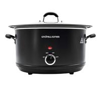Andrew James 6.5L Slow Cooker - Sear-to-Simmer - Large Hob-Proof Aluminium Pot, Shatter-Resistant & Easy-Clean Design 3 Heat Settings & Glass Lid, Ideal for Family Meals, Curries & Batch Cooking