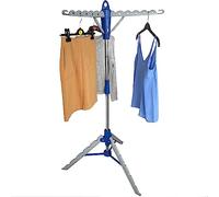 andrew james Clothes Rail Airer Drier, Collapsible Portable Clothes Horse Tripod Design, Folds Flat for Storage Easy Setup, Indoor Outdoor Use,166cm High Max Capacity 22KG Holds 30 Hangars