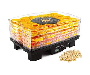 Andrew James Digital Food Dehydrator, Freeze Drier & Meat Dryer Machine, Electric Air Circulation, 550W, 6 Large Trays, Adjustable Temperature, Timer, Healthy Snacks, Fruit Dehydrator, Beef Jerky