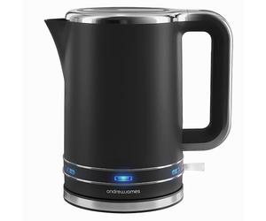 Andrew James Fast Boil Electric Kettle, Large 1.7L Capacity, Cordless Quiet Kettle with Reusable Filter, Quick Boil, Modern, Stylish, Practical, Lumiglo 3000W (Black)