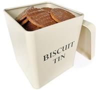 andrew james Vintage Metal Biscuit Tin - Large Airtight Cookie & Biscuit Storage Jar - Snug Fit Lid to Keep Contents Fresh - Stylish Retro Biscuit Barrel - Ideal for Kitchen Worktop - 3 Colours