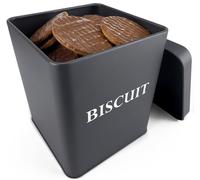 andrew james Vintage Metal Biscuit Tin - Large Airtight Cookie & Biscuit Storage Jar - Snug Fit Lid to Keep Contents Fresh - Stylish Retro Biscuit Barrel - Ideal for Kitchen Worktop - 3 Colours