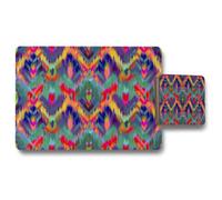 Andrew Lee Abstract Ethnic Ikat Pattern (Placemat & Coaster Set) / Default Title