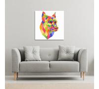 Andrew Lee Amazing Illustration Dog Pop Art (Canvas Print) / 90 X 90 X 4Cm