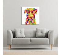 Andrew Lee Amazing Illustration Of Dog Pop Art (Canvas Print) / 90 X 90 X 4Cm