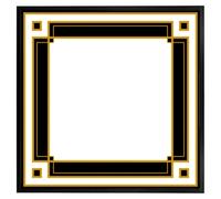 Andrew Lee Art Deco Black & Gold (Picutre Frame) / 30X30" / Brown