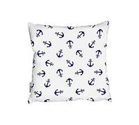 ANDREW LEE ART . HOME . LIVING Cushions - Navy Anchors on White (Cushion) - 60cm x 60cm