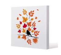 Andrew Lee Autumn Bird On Branch (Canvas Print) / 90 X 90 X 4Cm