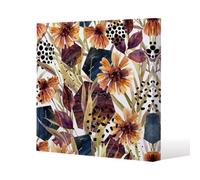 Andrew Lee Autumn Geometric Flowers (Canvas Print) / 101 X 101 X 4Cm