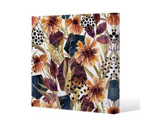 Andrew Lee Autumn Geometric Flowers (Canvas Print) / 101 X 101 X 4Cm