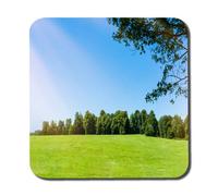 Andrew Lee Beauty Landscape Of Grass Field With Forest Trees And Environment Public Park With Sun Rays (Coaster) / Default Title
