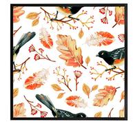 Andrew Lee Birds & Leaves In Autumn (Picutre Frame) / 12X12" / Oak