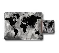 Andrew Lee Black And White World Map (Placemat & Coaster Set) / Default Title
