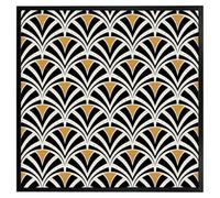 Andrew Lee Black & Gold Shells Geometric (Picutre Frame) / 12X12" / Oak