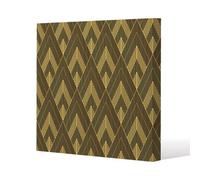 Andrew Lee Black & Gold Striped Triangles (Canvas Print) / 101 X 101 X 4Cm