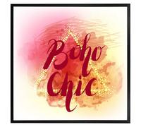 Andrew Lee Boho Chic Lettering On Beautiful Watercolour (Picutre Frame) / 16X16" / White