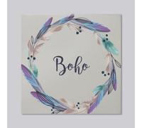 Andrew Lee Boho Style Wreath Feathers (Mirror Art Print) / 31Cm X 31Cm