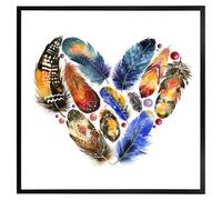 Andrew Lee Boho Tribal Heart (Picutre Frame) / 12X12" / White