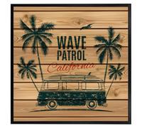 Andrew Lee California Wave Patrol (Picutre Frame) / 24X24" / White