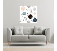Andrew Lee Child Hand Drawn Space Elements (Canvas Print) / 101 X 101 X 4Cm