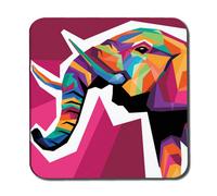 Andrew Lee Colorful Illustration Of Elephant Head In Wpap Style (Coaster) / Default Title