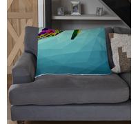 Andrew Lee Colorful Turtle Floating Underwater In The Geometric Blue Water Ocean (Blanket) / Default Title