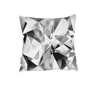 Andrew Lee Cushions - Black & White Geometric Grunge Pattern (Cushion) / 45Cm X 45Cm