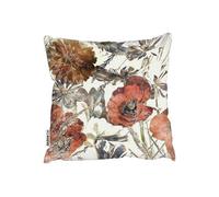 Andrew Lee Cushions - Vintage Water Colour Red Poppies, White Peonies Leaves (Cushion) / 60Cm X 60Cm