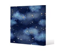 Andrew Lee Dark Blue Sky With Gold Foil Constellations (Canvas Print) / 127 X 127 X 4Cm