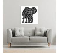 Andrew Lee Elephant Silhouette (Canvas Print) / 46 X 46 X 4Cm