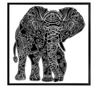 Andrew Lee Elephant Silhouette (Picutre Frame) / 30X30" / Grey