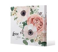Andrew Lee Garden Flower, Pink Peach Rose, White Anemone (Canvas Print) / 101 X 101 X 4Cm