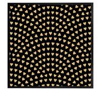 Andrew Lee Geometric Glitter Love Hearts (Picutre Frame) / 16X16" / Black
