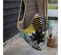 Andrew Lee Geometric Shape & Leaf Print In Yellow & Green (Blanket) / Default Title