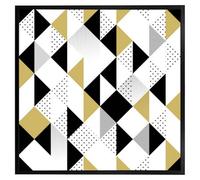 Andrew Lee Gold & Black Geometric Triangles (Picutre Frame) / 24X24" / Grey