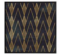 Andrew Lee Gold Geometreic Lines (Picutre Frame) / 24X24" / Brown