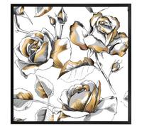 Andrew Lee Golden Roses (Picutre Frame) / 20X20" / White