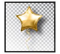 Andrew Lee Golden Star Balloon (Picutre Frame) / 20X20" / Grey