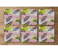 Andrew Lee Green Leaves On Brush Strokes (Coaster) / Default Title