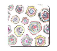 Andrew Lee Hand Painted Multicolour Watercolor Geometrical Pattern (Coaster) / Default Title