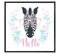 Andrew Lee Hello Zebra (Picutre Frame) / 12X12" / Grey