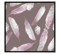 Andrew Lee Imprints Bird Feathers (Picutre Frame) / 24X24" / Oak