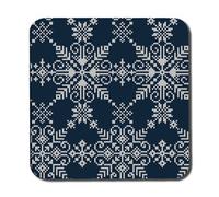 Andrew Lee Knitted Pattern Of White Snowflakes (Coaster) / Default Title