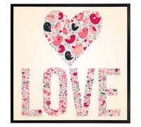 Andrew Lee Love Hearts (Picutre Frame) / 24X24" / Grey