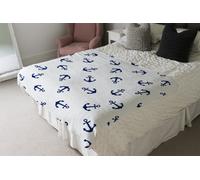 Andrew Lee Navy Anchors On White (Blanket) / Default Title